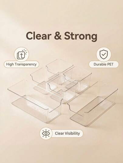 15/8/7/6/5/3 Packs, Drawer Storage Box, Hard Plastic Storage Box, Large-Capacity Desktop Display Storage Box, Suitable For Storing Cosmetics, Office Supplies, Sundries, Suitable For Use In Bathrooms, Bedrooms, Dormitories, Classrooms, Back-To-School Season Essentials