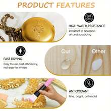 Bộ keo dán acrylic nhũ vàng 100ml, keo thủ công mỹ nghệ, keo phủ bóng - Keo kim loại gốc nước kèm cọ dùng cho các dự án thủ công, vẽ tranh và nghệ thuật. - sapphire - Xem 9