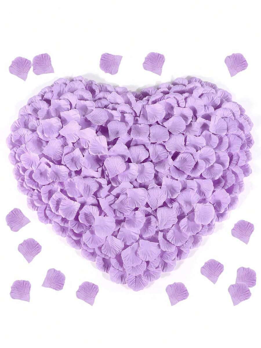 2000片浅紫色人造丝玫瑰花瓣，适用于婚礼、求婚、生日、周年纪念、家居装饰、房间装饰、派对礼品、新娘礼物、毕业典礼、单身派对等浪漫装饰场合。 - 淺紫色 - 查看 1