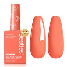 Beetles 15ml Hema Free Black Gel Polish – Silent Charm Audrey Color Long-Lasting Soak Off UV LED Glossy Manicure DIY Nail Art - 15Ml Hema-free Coral Orange - 查看 8