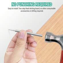 100 Pcs Double-Head Skirting Thread Seamless Nail,Skirting Line Without Marks Nail,Dual-Headed Nails With 1 Installation Barrels,Equipped With Nail Specific Sleeve Tool - Default - View 8