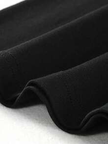 男童字母印花圆领短袖T恤 - 黑色 - 查看 4