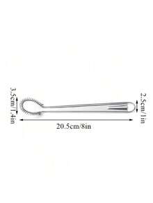 Cirelle 2 PIEZAS/1 PIEZA Batidor de mano de primavera de acero inoxidable de 7.87 pulgadas, mini batidor de huevos y salsas para la cocina - Plateado - Ver 3