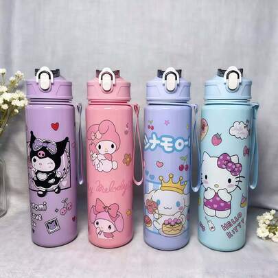 كوب قش بلاستيكي كرتوني، كوب بلاستيكي مرن كرتوني جذاب للطلاب