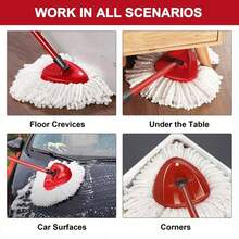 3-Pack Mop Head For O-Ceda EasyWrin Spin Mop Refill 1-Tank System Only Easy Cleaning Microfiber Replacement KQAD - Trắng - Xem 6