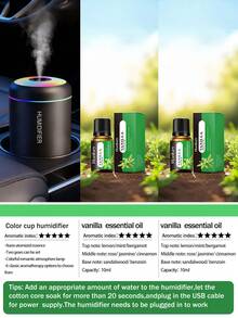 USB香薰加湿器,冷雾加湿,带LED灯,迷你加湿器,香薰雾化器,黑白两色可选,持久清新空气,适用于汽车、卧室、办公室、浴室、客厅、书桌等场所——馈赠佳品,另有6种不同精油可选。 - 加濕器組合 - 查看 29