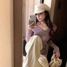 Women Knit Tops - White - View 4
