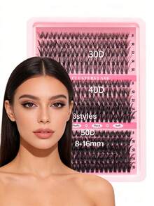 300Pcs Multi-Density Spike Lash Clusters - D Curve Wispy Fluffy Faux Mink Lashes, 30D+40D+50D Reusable DIY Individual Eyelash Extensions For Dramatic Eye Makeup - D - View 7