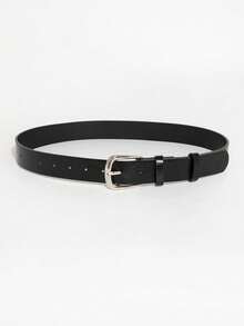 1pc Women's Retro Buckle Leather Belt, Suitable For Autumn/Winter Everyday Wear - Black - View 3