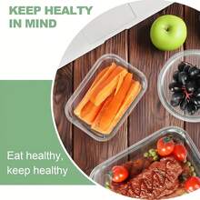 TUMATICLY 17PCS Glass Food Storage Container Set With Lids, Sealable Glass Meal Prep Containers , Microwave, Oven, Freezer, Dishwasher , Bento Box, Salad Maker, Back To School Lunch Box - 查看 4