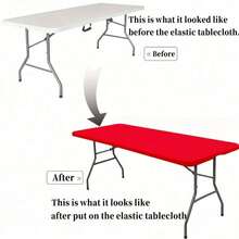 BRISCOES HOMEWARE Stretchable Polyester Tablecloth - Washable, Wrinkle-Resistant Rectangular Cover For Dining & Kitchen Parties - Nhiều màu - Xem 6