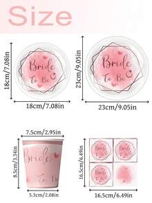 10-Piece Party Decor Paper Tray, Bachelor Party Paper Tray,"Bride" Bachelor Party Disc, Dessert Tray Suitable For Weddings, Engagements, Singles - Multicolor - View 2