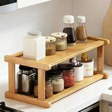 Wooden Multi-Tier Storage Rack Large Capacity Multi-Use Organizer For Kitchen Spice Desktop Office - A6 - View 3