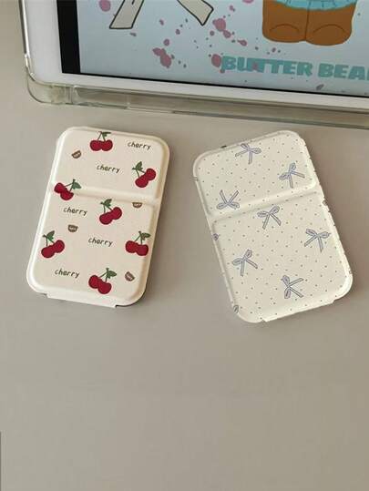 1pc Folding Mirror Makeup Mirror Portable For Travel, Desk-Mounted Small Mirror For Student Dormitory, Compact Desktop Makeup Mirror, Portable And Simple Desk-Style Female Travel-Friendly Makeup Mirror, Household Use, For Student Dormitory, Bedroom, Bathroom, Portable For Outings.