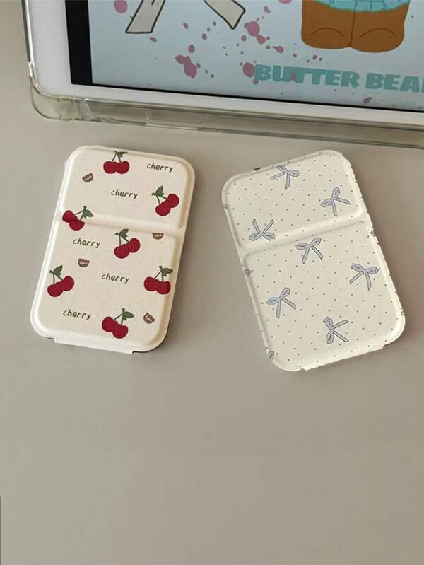 1pc Folding Mirror Makeup Mirror Portable For Travel, Desk-Mounted Small Mirror For Student Dormitory, Compact Desktop Makeup Mirror, Portable And Simple Desk-Style Female Travel-Friendly Makeup Mirror, Household Use, For Student Dormitory, Bedroom, Bathroom, Portable For Outings.