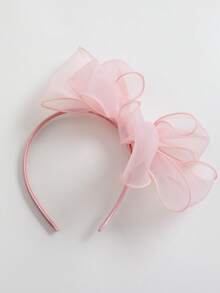 1个蝴蝶结波西米亚风布艺塑料发箍，适合春夏秋季佩戴 - 淺粉色 - 查看 1