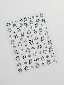 3/6/12张可爱卡通猫装饰贴纸，卡哇伊风格，适用于手账、日记本、剪贴簿、DIY笔记本装饰，也可用于学校、办公用品、剪贴簿、文具等，趣味贴纸，Kindle适用 - 多色 - 查看 8