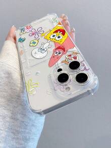 SpongeBob SquarePants 1 chiếc ví đựng thẻ trong suốt dễ thương và vui nhộn - Họa tiết hoa lớn, bong bóng, chống rơi, phù hợp với Apple 11/12/12 Pro Max/14 Pro Max/15/15 Pro/16/16 Pro Max/17 và các dòng máy khác. - Nhiều màu - Xem 4