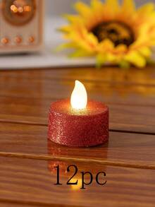 1 pièce Bougie électronique LED, or, argent, poudre rose, petite bougie de thé, décoration romantique pour proposition, éclairage cadeau de surprise pour anniversaire - lampe à bougie - Voir 22