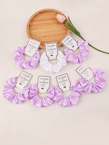 7 chiếc dây buộc tóc satin màu đỏ/trắng đa năng và ngọt ngào, thích hợp cho đám cưới, tiệc độc thân, quà tặng cho phù dâu, quà tặng cho phụ nữ. Dây buộc tóc kiểu scrunchy, phụ kiện buộc tóc đuôi ngựa thường ngày, dây chun co giãn, phụ kiện tóc tại nhà. - đỏ/trắng - Xem 11