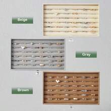 Ring Organizer Storage Box With 3 Drawers Clear Acrylic 3-Layer Velvet Jewelry Display Case For Women Brown - 棕色 - 查看 6