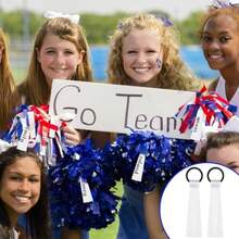 48 Pcs Cheerleader Pom Poms Name Tags Cheerleading Name Tags Ribbon Sublimation Blank Cheer Pom Tags Travel Suitcases Labels For Backpack Keychains White - White - View 6