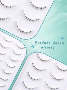 10 Pairs Cartoon-Style Natural Lengthening Lower Lashes, Delicate Makeup, Versatile False Eyelashes - Black - View 8