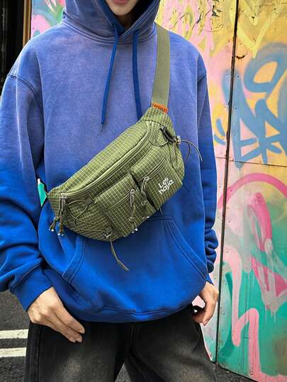 1pc Casual Outdoor Hiking Waist Bag, Lightweight Chest Pack, Unisex Mountaineering Gear Crossbody Shoulder Bag