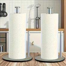 1 Conjunto Suporte para Papel Toalha de Aço Inoxidável com Base Resistente - Dispensador de Papel Toalha Durável para Bancada, Suporte para Filme Plástico, Design Econômico de Espaço, Suporte para Papel Higiênico, Acessório de Decoração para Banheiro, Adequado para Armazenar Papel Toalha, Papel Higiênico, Filme Plástico, para Cozinha, Banheiro, Sala de Estar, Acessório Vertical para Bancada, Suprimentos de Cozinha Modernos e Duráveis, Estilo Seville Toro - Multicolorido - Visão 8