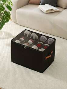 Hộp đựng giày bằng vải có thể gấp gọn, chứa được 12 hoặc 16 đôi giày, hộp đựng giày bằng vải dung tích lớn có nắp đậy, vách ngăn điều chỉnh được, thích hợp cho tủ quần áo, nắp trong suốt chống bụi và chống ẩm, hộp đựng giày đa năng có thể giặt được, dùng cho gia đình, trường học, ký túc xá. - Nhiều màu - Xem 12
