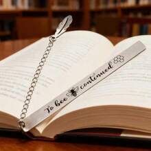 Stainless Steel "To Bee Continued" Feather Bookmark - A Fun Gift For Readers, Book Clubs, And Beekeeping Enthusiasts - Bee Bookmark - View 5