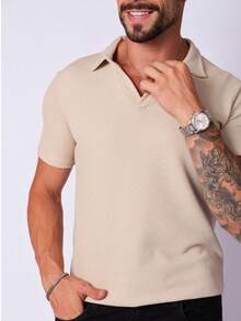 Italian Polo Shirt Made Of Knit Fabric With Elastane. - 米色 - 查看 6