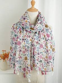 1pc 180*85cm Headscarf Suitable For Travel & Daily Use, Women's Air Conditioning Shawl, Fashion Beach Towel, New Printed Scarf, Casual Polyester Fabric - Multicolor - View 8