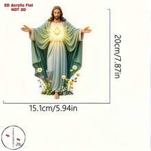 1 Tấm Acrylic 2D Hình Bàn Tay Chúa Giê-su Mở Với Những Ngôi Sao Lấp Lánh - Đồ Trang Trí Tôn Giáo 2D Phẳng Với Thiết Kế Hoa Và Ánh Sáng Rạng Rỡ, Món Quà Ngày Lễ Hoàn Hảo, Đồ Trang Trí Để Bàn Mang Ý Nghĩa Bình An Cho Gia Đình, Văn Phòng, Nhà Thờ - Món Quà Chu đáo, Nguồn Cảm Hứng Tâm Linh, Tay Nghề Tinh Tế, Đồ Thủ Công Mỹ Nghệ Tinh Xảo, Quà Tặng Niềm Tin, 2D Phẳng - Chúa Giê-su - Xem 6