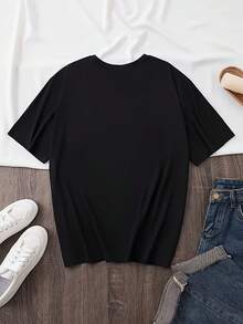Jungkoo.K Airbrush Pattern Cotton Washed Oversize T-Shirt Unisex Men Women Tee - màu đen - Xem 3