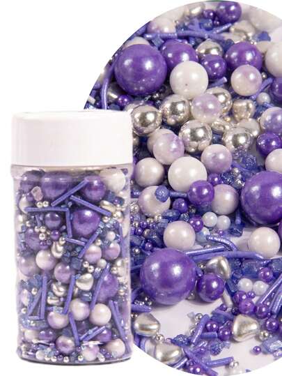 3oz/85g Perlas de colores para decorar pasteles, perlas multicolor, perlas arcoíris mixtas, decoración para hornear pasteles, adecuadas para helados, galletas, macarons, pudines, donas, gofres y tazas de postre. Excelente para bodas, Navidad, San Valentín, Acción de Gracias, fiestas de cumpleaños y aniversarios.