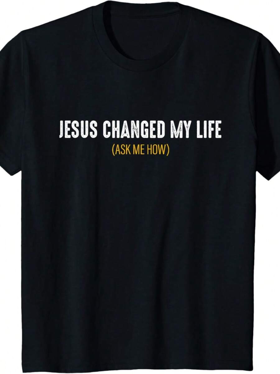 Jesus Changed My Life Ask Me How Sharing Gospel Evangelism-Shirt - Shape - View 1