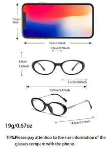 1pc Fashionable & Elegant Oval Eyeglasses Frame For Women, Lightweight And Portable, Showcasing A Distinctive Style - Clear - View 4