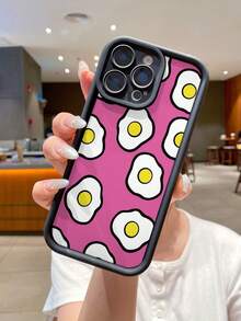 可爱煎蛋涂鸦手机壳，兼容 17 Air、16 Pro、15 Pro Max、14、13、12、11，磨砂防摔创意高端保护壳 - 高竹煎蛋 - 查看 8