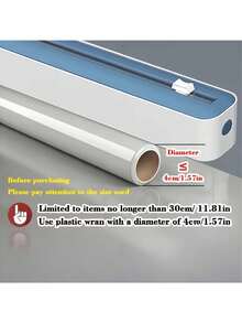 Multi-Functional Kitchen Cling Wrap Cutter, Can Cut Plastic Film, Sharp Blade Can Cut Aluminum Foil, Comes With Non-Slip Storage Box, Can Be Fixed On Desk And Wall - Multicolor - View 7