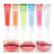 6Pcs/Set, Moisturizing Clear Lip Gloss, VE, Rosehip, Argan, Peppermintaloe, Coconut Flavor, Translucent Plumping Lip Oils - 多色 - 查看 5