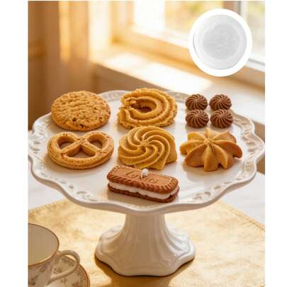 Vintage Cookie Silicone Mold Set - Spiral Flower & Bow Tie Filled Shape - For Butter Cookies, Fondant Decoration - Baking DIY Handcraft Tools