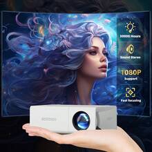 ZZPQVT 1pc HD Mini Projector With Phone Connection Cable, 50 ANSI Lumens, Native 240P, 1080P Decoding, Compatible With HD, USB, AV, Laptop, Suitable For Home Theater, Camping Party, Office, Classroom (USB Type-C), Mirroring, Micro Home Cinema, Classic Power, Retro Movie Watching, Support 20-80 Inch Screen, Compatible With USB/AV/TF/Smartphone, USB Powered, Holiday Gift - Đen trắng 1 - Xem 3