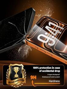 隐私防窥钢化玻璃屏幕保护膜5片装，兼容 17/17 Air/17 Pro/17 Pro Max/16/16 Pro/16 Pro Max/15/14/13/12/11 Pro Max/XR/X/XS Max，防刮花、防摔、防水、防指纹，春季生日礼物 - 黑色 - 查看 3