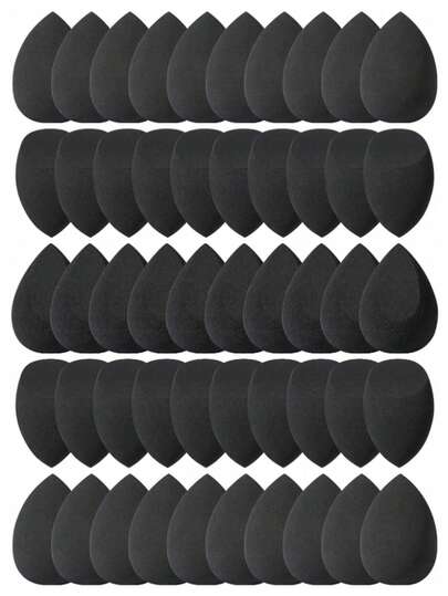 50/5个装美妆蛋套装，多色美妆蛋，粉底混合美妆蛋，干湿两用美妆蛋，打造完美妆容，轻薄底妆，适用于粉底液、粉底霜和粉状产品，马卡龙色美妆蛋套装，超柔软不吸水，多种镂空设计，水滴形、斜角形等，打造光滑细腻的妆容效果，干湿两用。