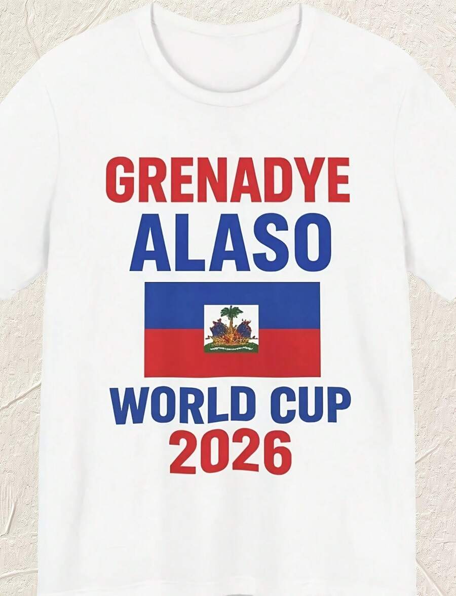 Grenadye Alaso Haiti Flag World Cup 06 Tee Soccer Fan Shirt220G Heavyweight 100% Cotton T-Shirt. -Thicker, Softer, And Stronger T Your Average . This Heavyweight Essential Brings Pm Comfort And Rugged Performance Together. I For Layering, Lounging, Or Hitting The Streets In Style. Fade-Resistant And Pre-Sunk For A Reliable Fit Every Time. - 白色 - 查看 1