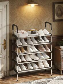 1pc Multi-Tier Shoe Rack, Freestanding Shoe Organizer, Easy To Assemble, Suitable For Rental House, Entryway, Hallway, Bedroom, Bathroom, Office, Living Room - Black - View 7