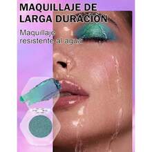 Erinde Sombra de Ojos Individual Camaleón Brillo Metálico con Cambio de Color Multicromo Sombra de Ojos de Larga Duración y Resistente al Agua de Alta Pigmentación Fácil de Mezclar #10 - 10 - Ver 4