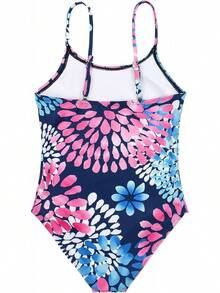 Girls Bathing Suit Size 2-10 Years - Cute Toddler Swimsuit Girl Adjustable One Piece Swimwear For Summer Beach Wear - 海軍花瓣 - 查看 3