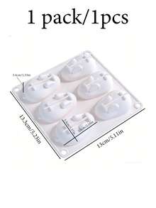 1Pc 3D Easter Bunny Rabbit Silicone Mold 6 Cavity DIY Baking Tool For Mousse Cake Chocolate Jelly Pudding Ice Cream Soap Candle Making Party Supplies - White - View 11